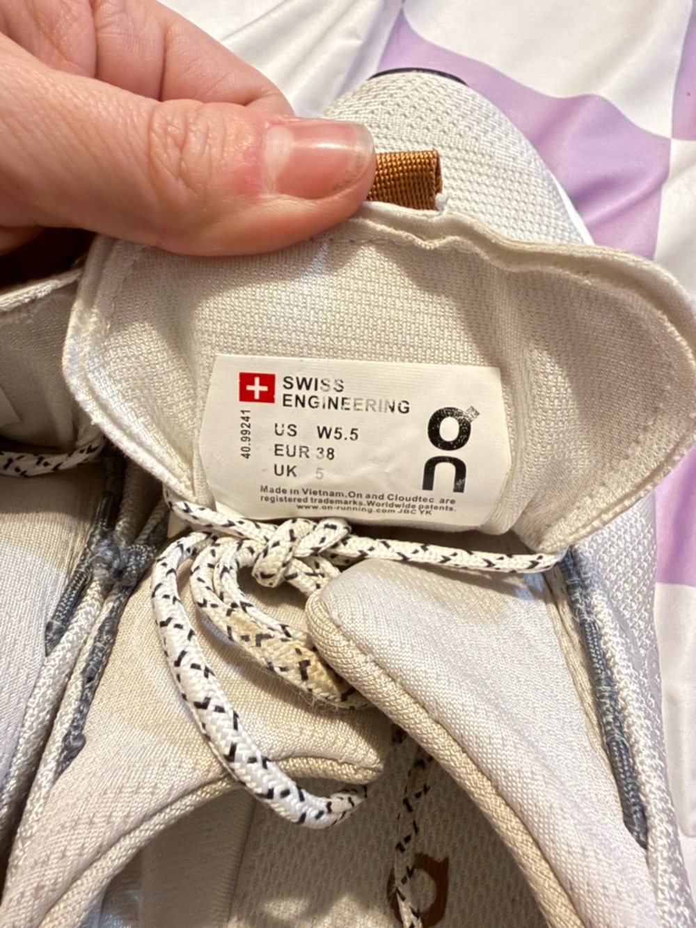 On Running White Sneakers with Tan Straps size 5.5 - Picture 8 of 11